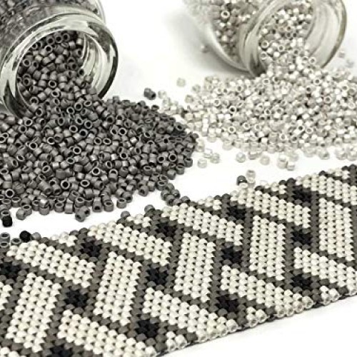 DIY Beading Kit | Gray Weave Beading Kit | Beaded Bracelet Include...