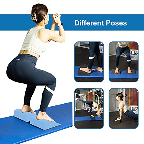 StrongTek 11.8 Yoga Wedge Blocks Pair, Foam Slant Board for Squ...