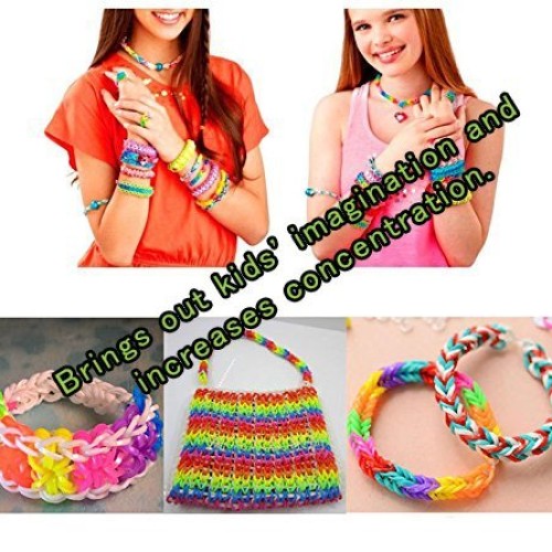 10,000 Rubber Bands Refill Pack Colorful Loom Kit Organizer for Ki...