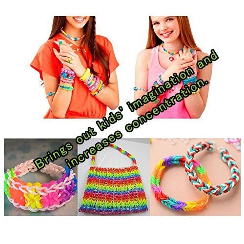 10,000 Rubber Bands Refill Pack Colorful Loom Kit Organizer for Ki...