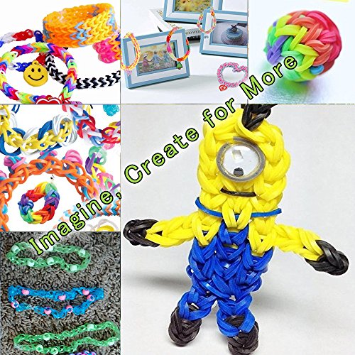 10,000 Rubber Bands Refill Pack Colorful Loom Kit Organizer for Ki...