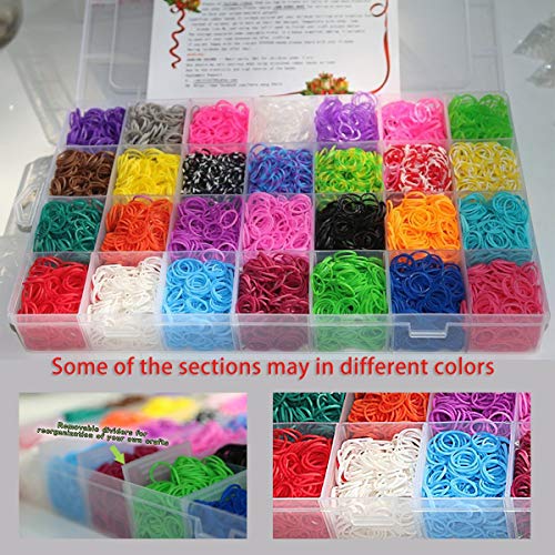 10,000 Rubber Bands Refill Pack Colorful Loom Kit Organizer for Ki...