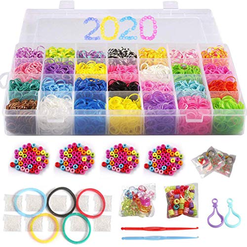 10,000 Rubber Bands Refill Pack Colorful Loom Kit Organizer for Ki...