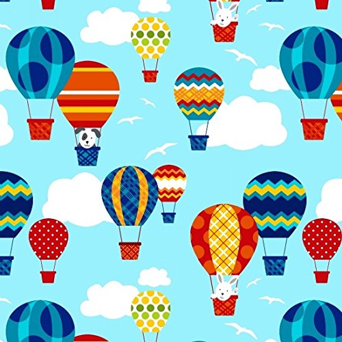 Studio E Off We Go Quilt Fabric Hot Air Balloons Style 4128-11 Mul...