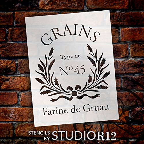 French Grain Sack Stencil by StudioR12 | Reproduction Farine De Gr...