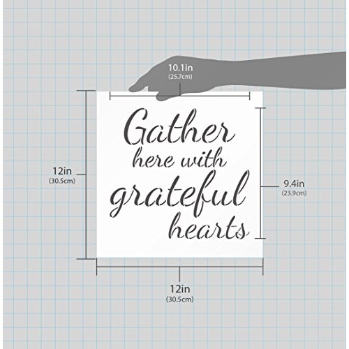 Gather Here with Grateful Hearts Stencil by StudioR12 |Script Styl...