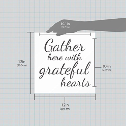 Gather Here with Grateful Hearts Stencil by StudioR12 |Script Styl...