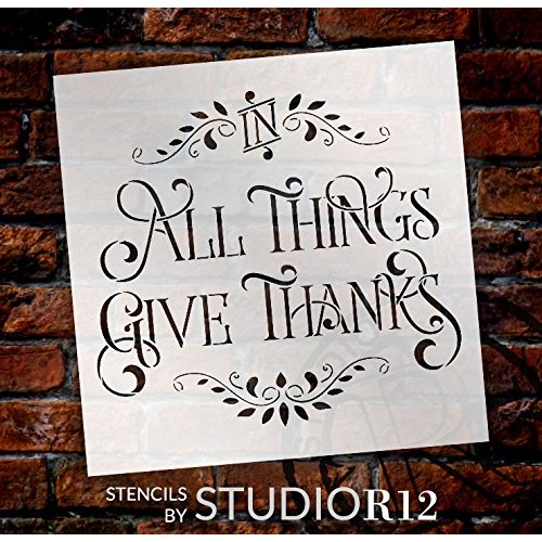 in All Things GIVE Thanks Stencil by StudioR12| Reusable Word Temp...