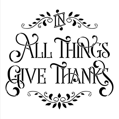 In All Things Give Thanks Stencil by StudioR12| Reusable Word temp...