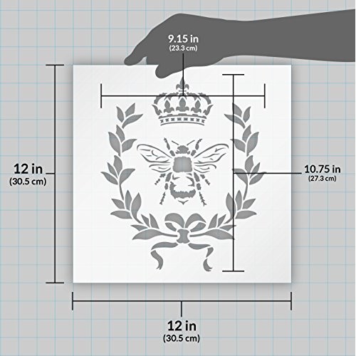 French Bee Stencil by StudioR12 | Crown, Laurel Wreath, Bee, Shabb...