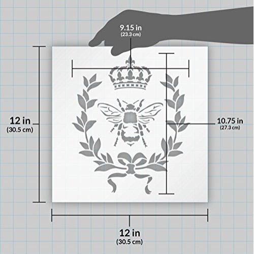 French Bee Stencil by StudioR12 | Crown, Laurel Wreath, Bee, Shabb...