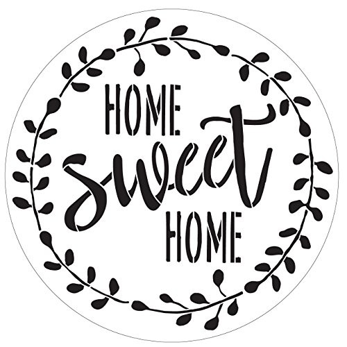 Home Sweet Home Stencil with Laurel Wreath by StudioR12 | Reusable...
