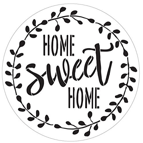 Home Sweet Home Stencil with Laurel Wreath by StudioR12 | Reusable...