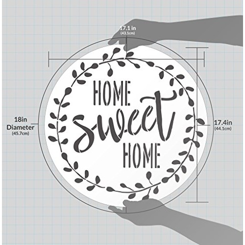Home Sweet Home Stencil with Laurel Wreath by StudioR12 | Reusable...
