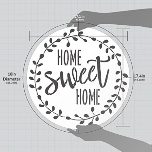 Home Sweet Home Stencil with Laurel Wreath by StudioR12 | Reusable...