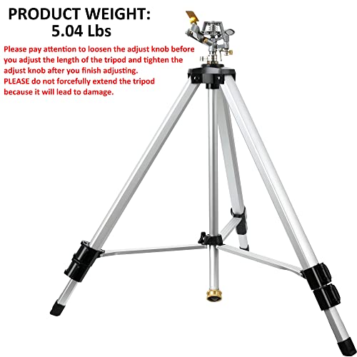 STYDDI Heavy Duty Impact Sprinkler on Tripod Base, Metal Pulsating...