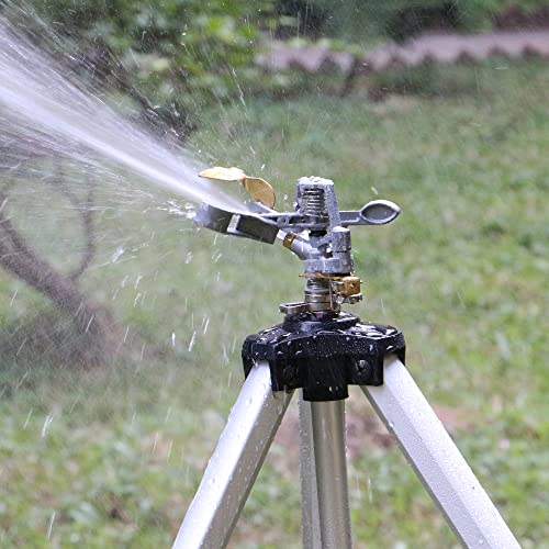 STYDDI Heavy Duty Impact Sprinkler on Tripod Base, Metal Pulsating...