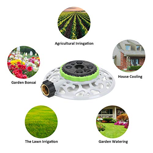 STYDDI Lawn Sprinkler, 8-Pattern Stationary Metal Garden Sprinkler...