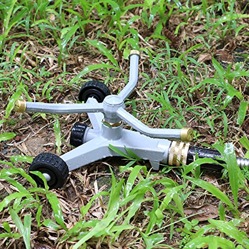STYDDI Metal Revolving Whirling Sprinkler, Metal 3-Arms 360 Degree...