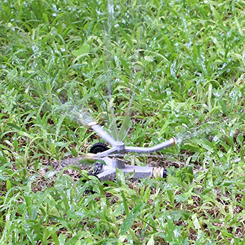 STYDDI Metal Revolving Whirling Sprinkler, Metal 3-Arms 360 Degree...