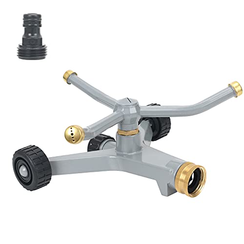 STYDDI Metal Revolving Whirling Sprinkler, Metal 3-Arms 360 Degree...