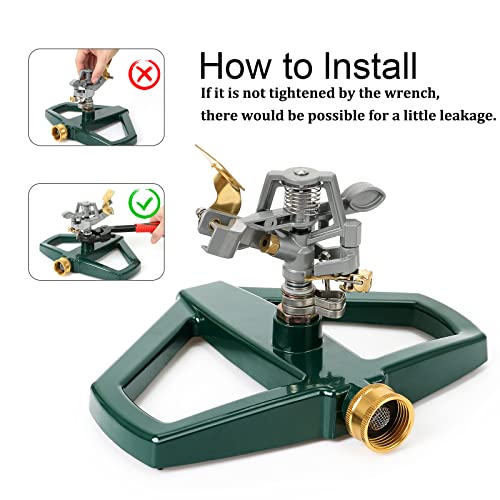 STYDDI Pulsating Impact Sprinkler with Metal Base, Heavy Duty Adju...
