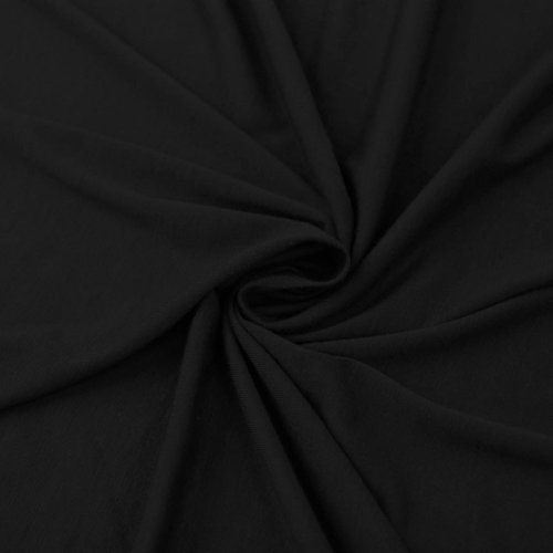 58 Black Poly Rayon Spandex Jersey Knit Fabric, Fabric by The Yar...