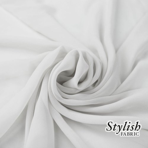 58 White Solid Color Sheer Chiffon Fabric by The Bolt - 50 Yards