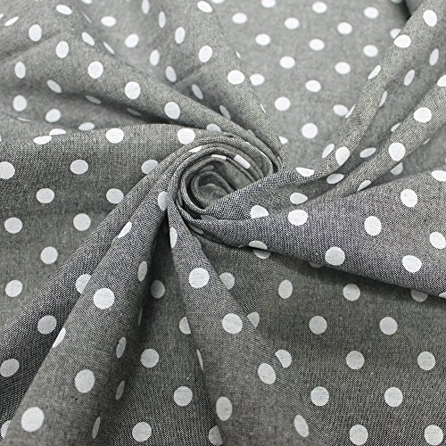 Black Polka Dot 58 Chambray Cotton Fabric by The Yard or Sample ...
