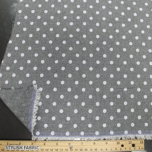 Black Polka Dot 58 Chambray Cotton Fabric by The Yard or Sample ...