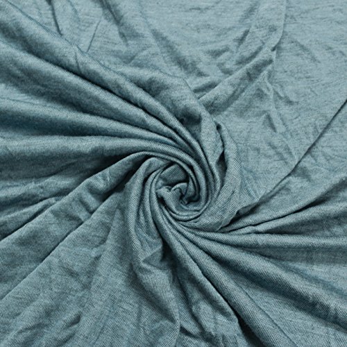 Blue Steel Chambray Light-Weight Rayon Spandex Jersey Knit Fabric ...