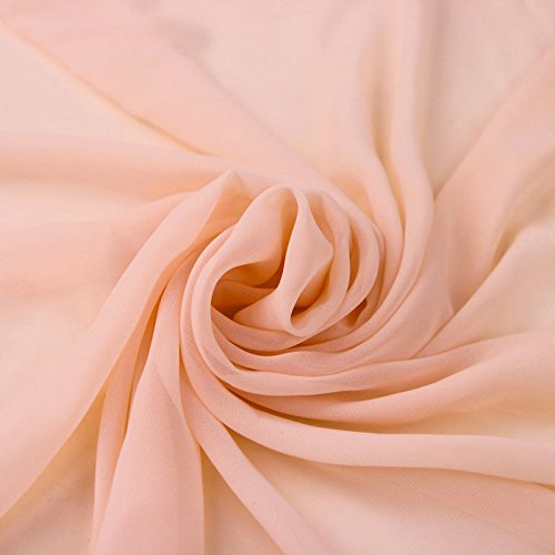 Blush Solid Hi-Multi Chiffon Fabric by The Yard, Chiffon Fabric, W...