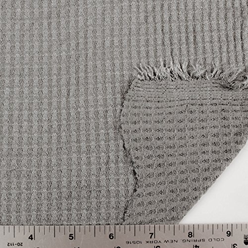 Waffle Rayon Spandex Open Knit Fabric Heather Gray