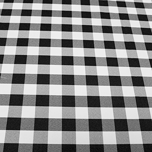 Big Checkered Gingham Poplin Woven Fabric Black