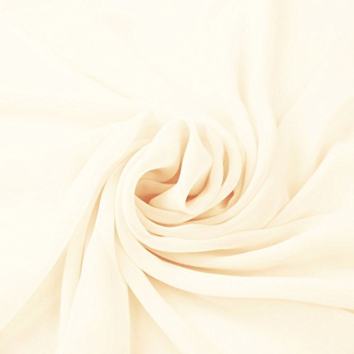 Ivory B Solid Hi-Multi Chiffon Fabric by The Yard, Chiffon Fabric,...