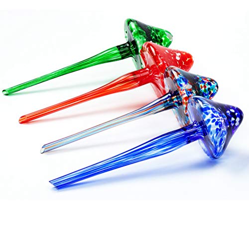 SUCOLE 4 Pack Large Watering Bulbs Colorful Glass Self Watering Gl...