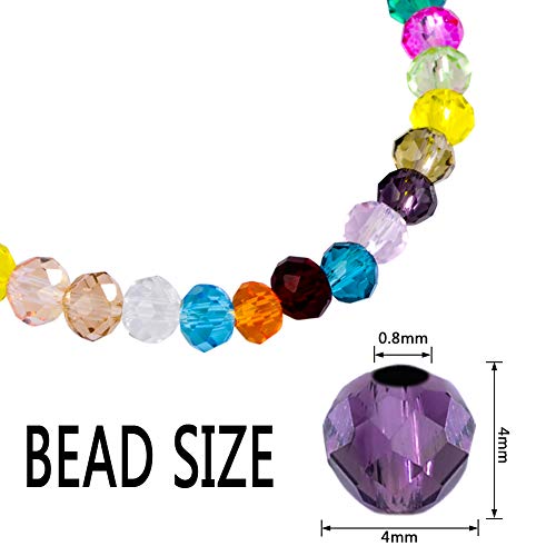Suhome 3000pcs 15 Color 4mm Briolette Crystal Glass Beads, Faceted...