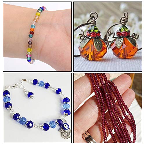 Suhome 3000pcs 15 Color 4mm Briolette Crystal Glass Beads, Faceted...