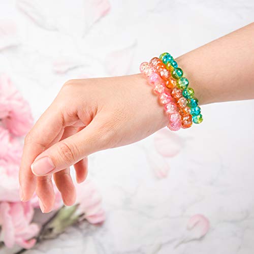 Suhome 450pcs 15 Color 8mm Crackle Lampwork Glass Beads Assortment...