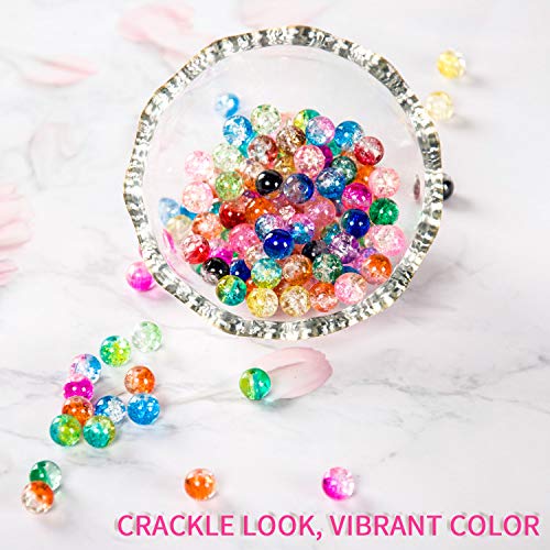 Suhome 450pcs 15 Color 8mm Crackle Lampwork Glass Beads Assortment...