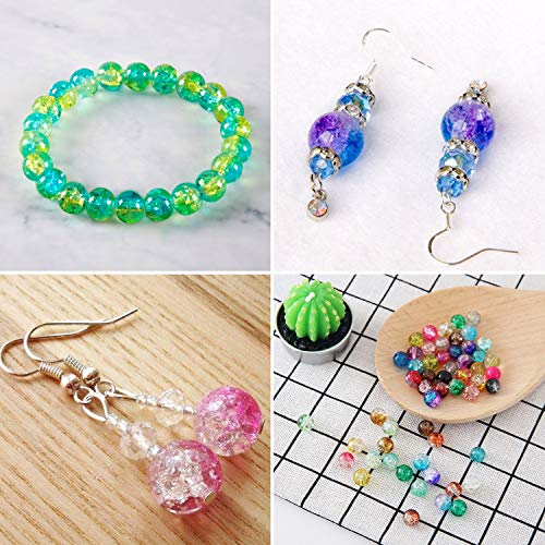 Suhome 450pcs 15 Color 8mm Crackle Lampwork Glass Beads Assortment...