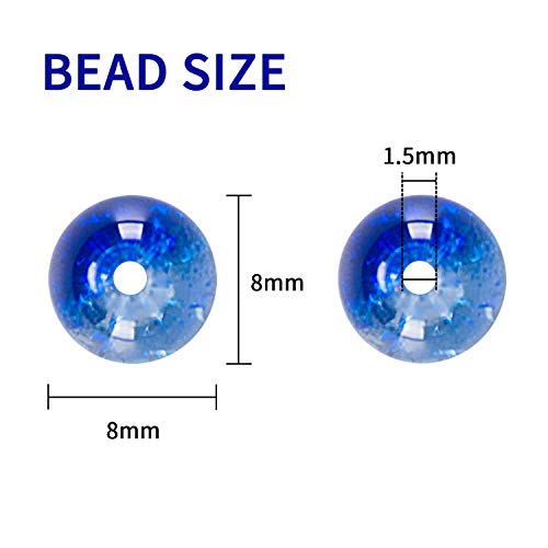 Suhome 450pcs 15 Color 8mm Crackle Lampwork Glass Beads Assortment...