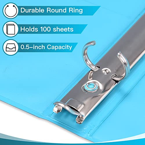 0.5-inch 3-Ring Binder with 2 Interior Pockets, 0.5 Basic Binder...