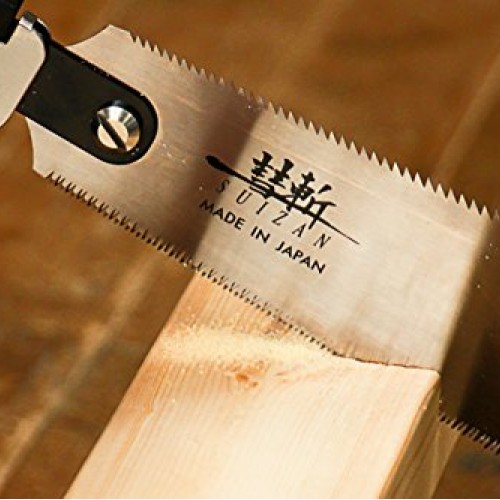 SUIZAN Japanese Folding Ryoba Pull Saw 9.5 Inch Double Edge Hand S...