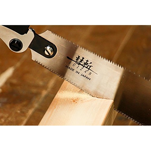 SUIZAN Japanese Folding Ryoba Pull Saw 9.5 Inch Double Edge Hand S...