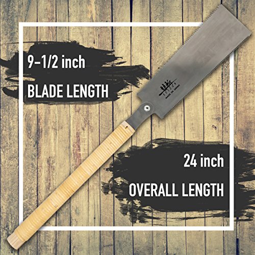 SUIZAN Japanese Pull Saw Hand Saw 9.5 Inch Ryoba Double Edge for W...