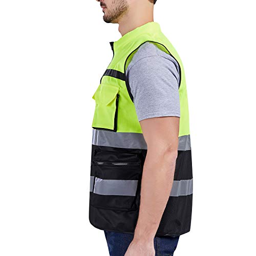 SULWZM High Visibility Reflective Vest with Sweat Absorbed Collar,...