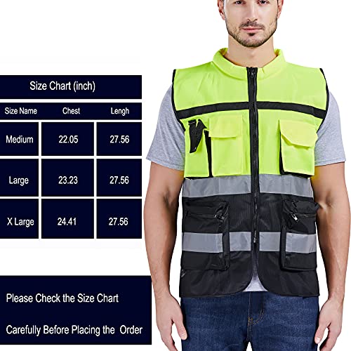 SULWZM High Visibility Reflective Vest with Sweat Absorbed Collar,...