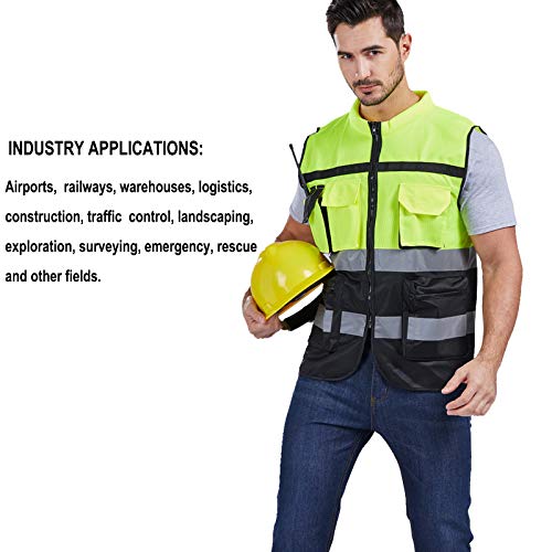 SULWZM High Visibility Reflective Vest with Sweat Absorbed Collar,...