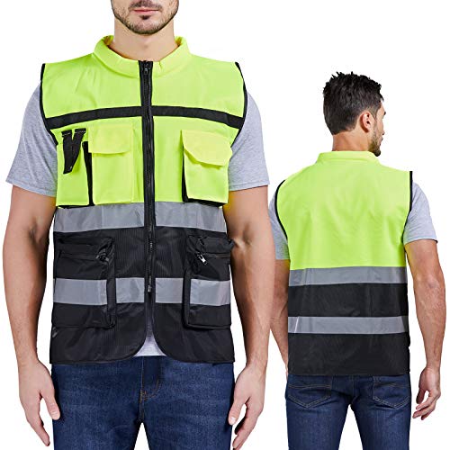 SULWZM High Visibility Reflective Vest with Sweat Absorbed Collar,...